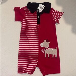 First Impressions Red and Black Baby Outfit